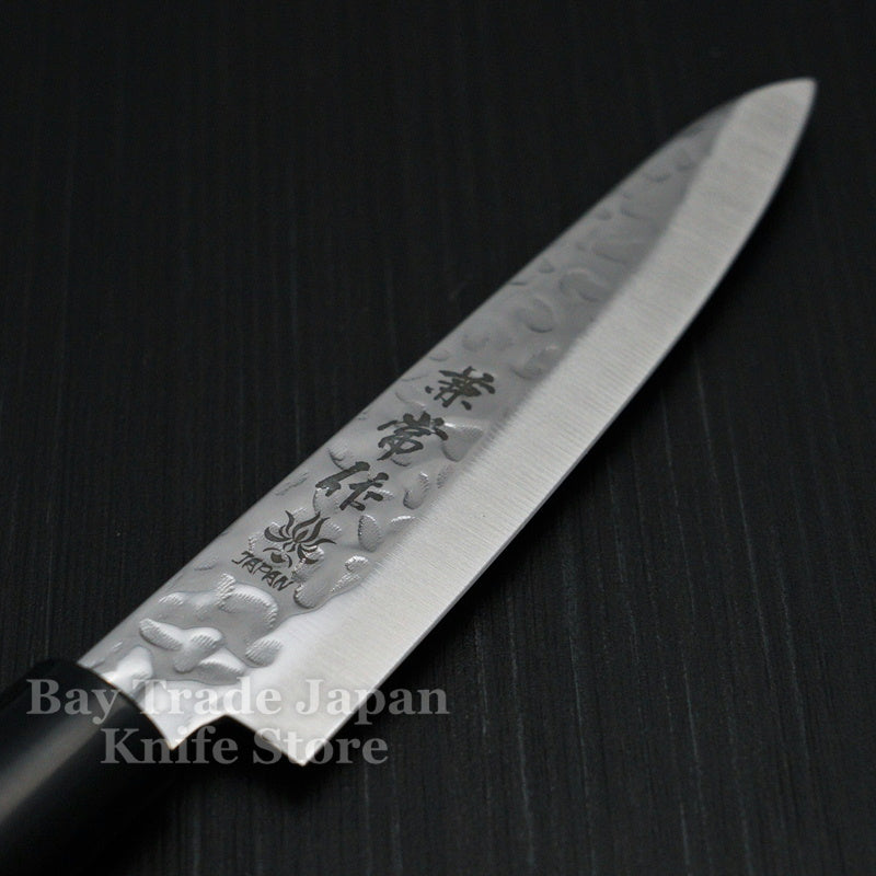 Kanetsune Seki Hammered Finish DSR 1K6 Petty Utility Knife 120mm - Japanese Stainless Steel Kitchen Knife for Slicing, Peeling & Precision Cutting - Perfect for Chefs, Home Cooks & Culinary Enthusiasts