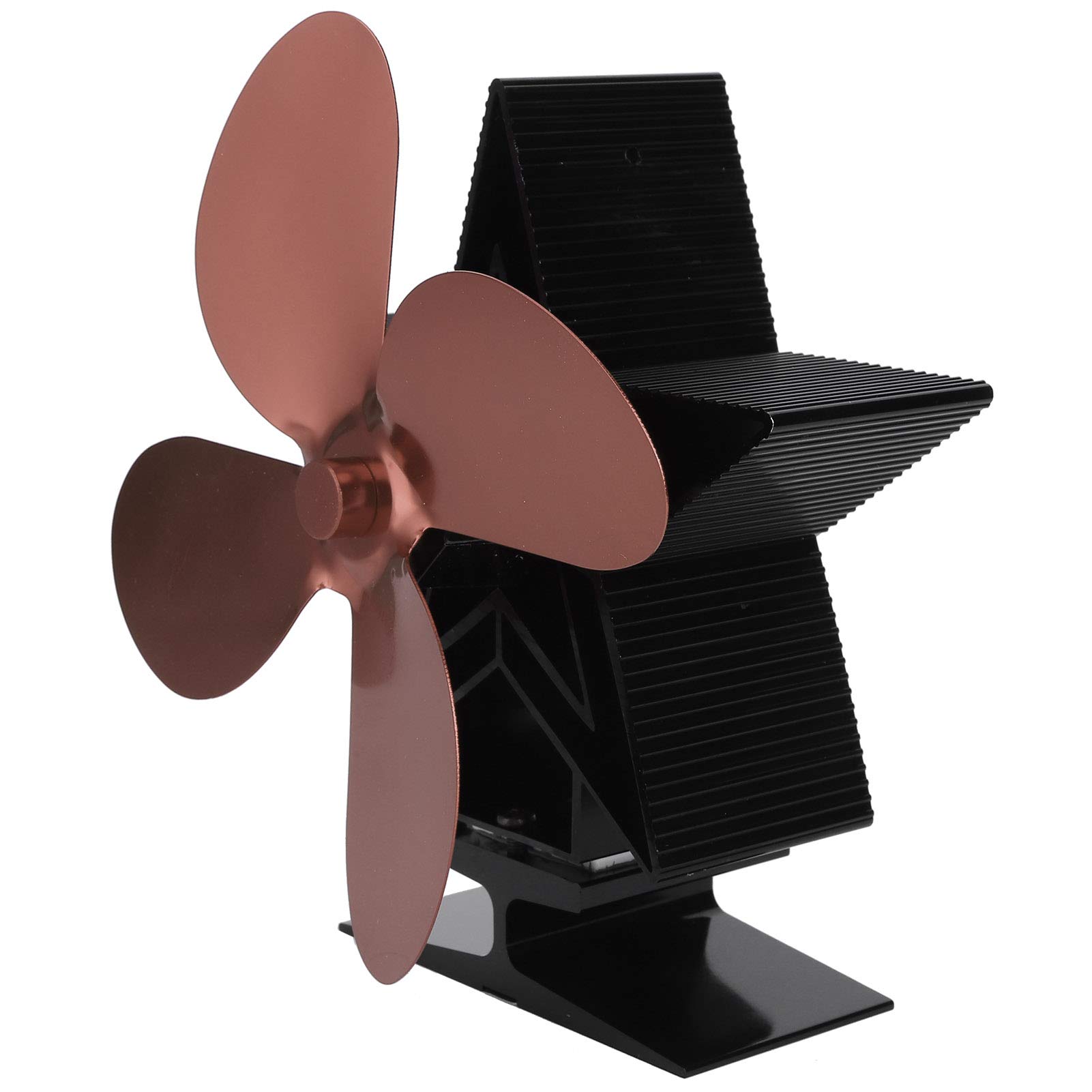 Red Fireplace Heat Fan - 4 Blade Thermal Fan for Wood & Log Fireplaces (Bronze) - Efficient & User-Friendly Design for Cozy Home Heating