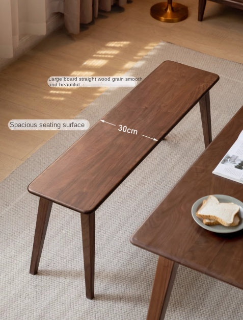 Solid Black Walnut Wood Modern Long Bench - Stylish Entryway, Dining Room, or Living Room Seating Furniture for Home Decor