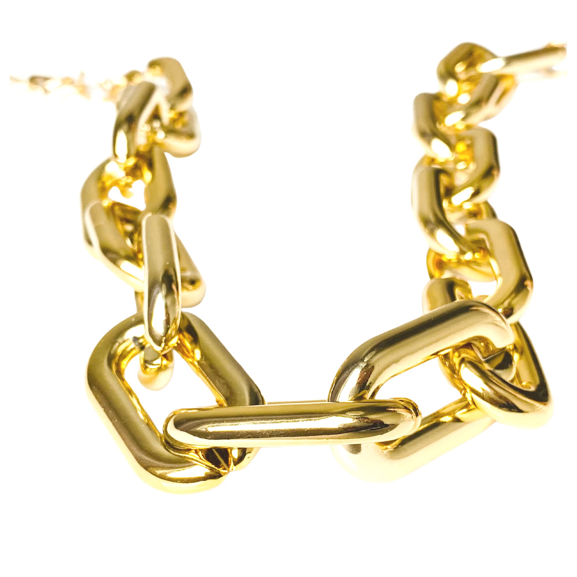 Stylish Gold Link Chain Necklace - Chunky Lightweight Resin Acrylic Jewelry for Women - Perfect for Parties, Weddings & Everyday Wear