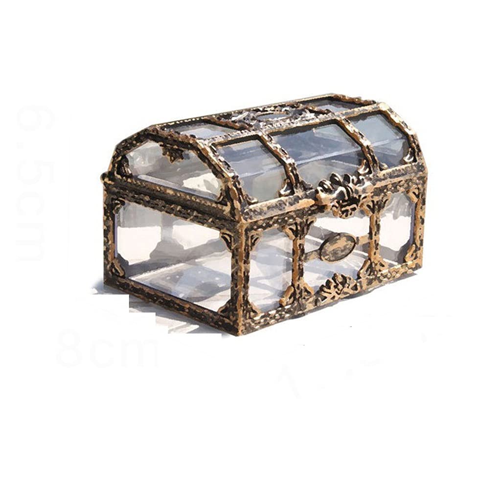 Vintage Clear Pirate Treasure Chest Jewelry Box - Transparent Storage Organizer for Earrings, Rings, Necklaces, Crystals & Small Trinkets - Perfect for Jewelry Display, Gift Wrapping & Home Decor