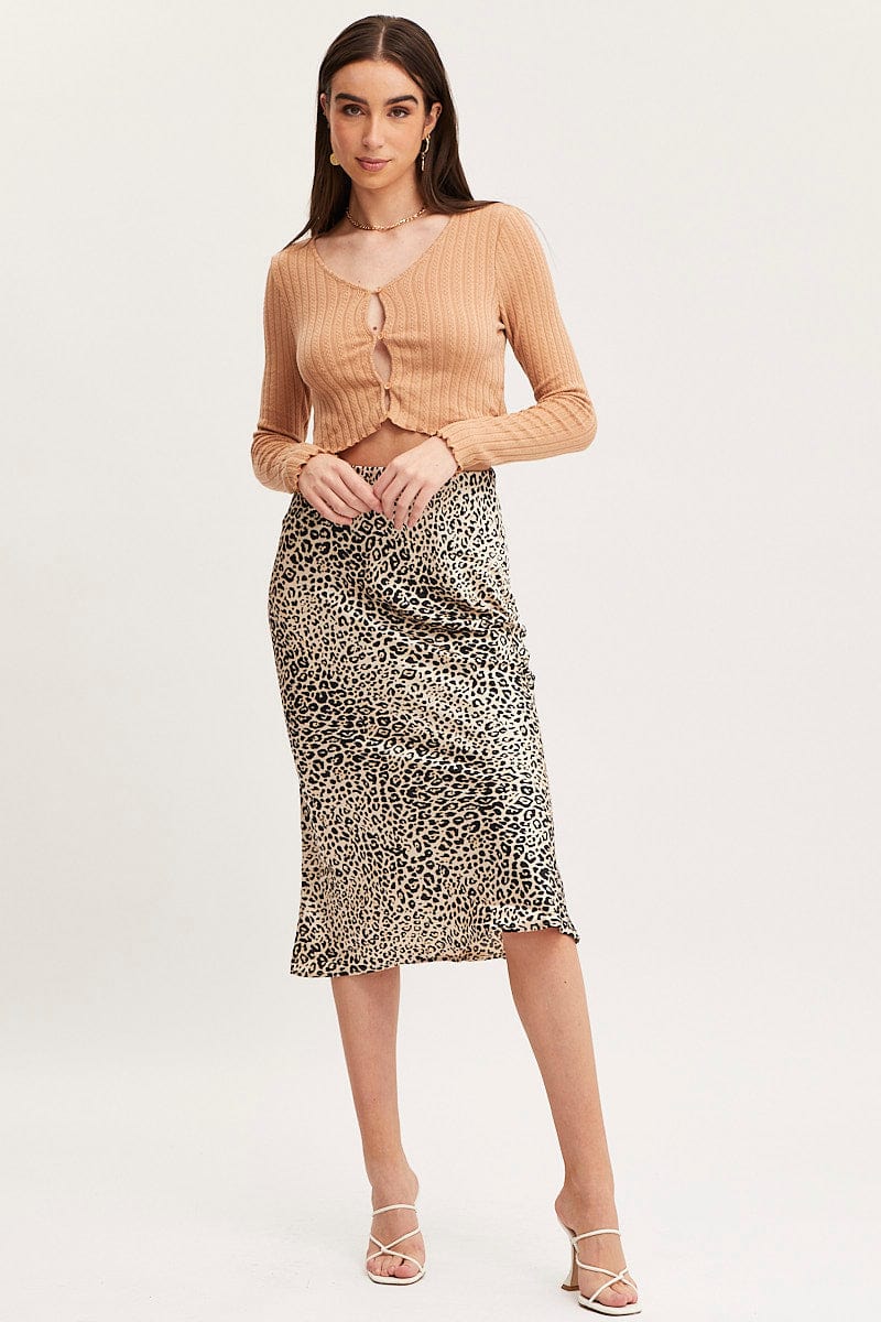 Beige Crop Cardigan for Women - Long Sleeve Jersey Rib Knit Sweater | Perfect for Fall Outfits, Office Wear & Casual Dates