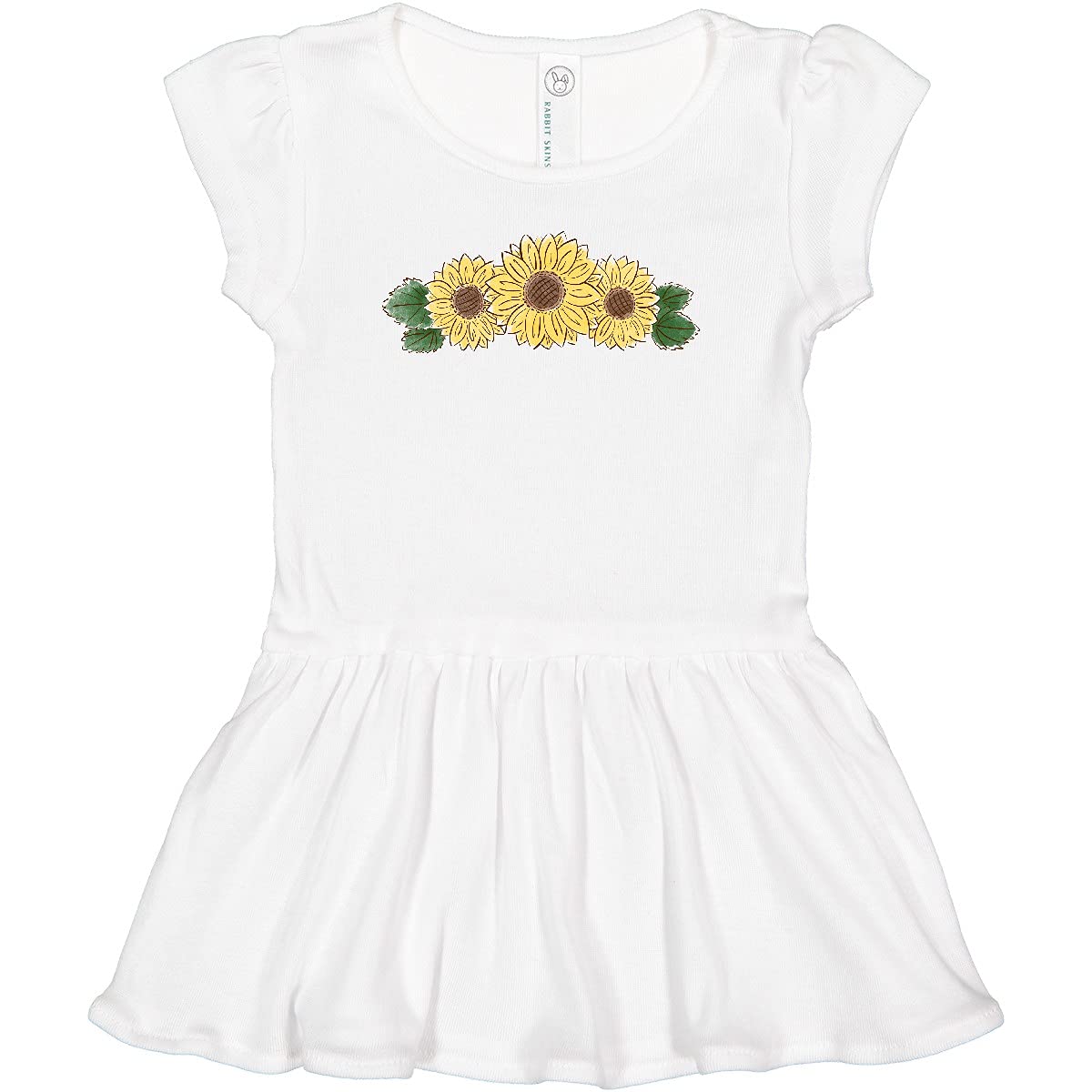 Inktastic 3 Small Sunflowers Infant Dress - Adorable Floral Baby Girl Outfit for Special Occasions & Photo Shoots