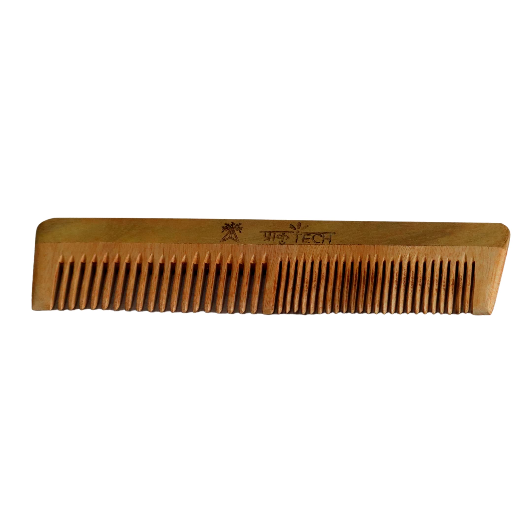 PRAKRTECH Neem Wood Shampoo Comb - Anti Dandruff & Hair Loss Prevention Comb for Scalp Massage | Natural Ayurvedic Hair Care Tool for Men & Women | Perfect for Daily Use, Travel & Salon Styling