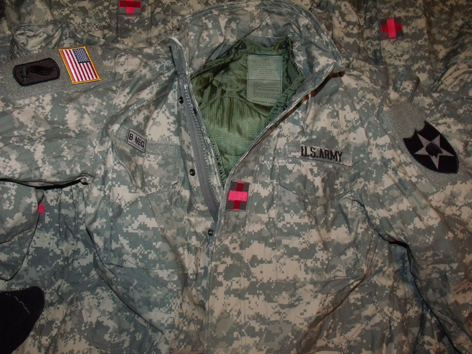 Authentic US Military M-65 ACU Cold Weather Field Jacket with Liner & Patches - Genuine Issue GI Army Coat for Outdoor Survival, Tactical Gear & Winter Camping