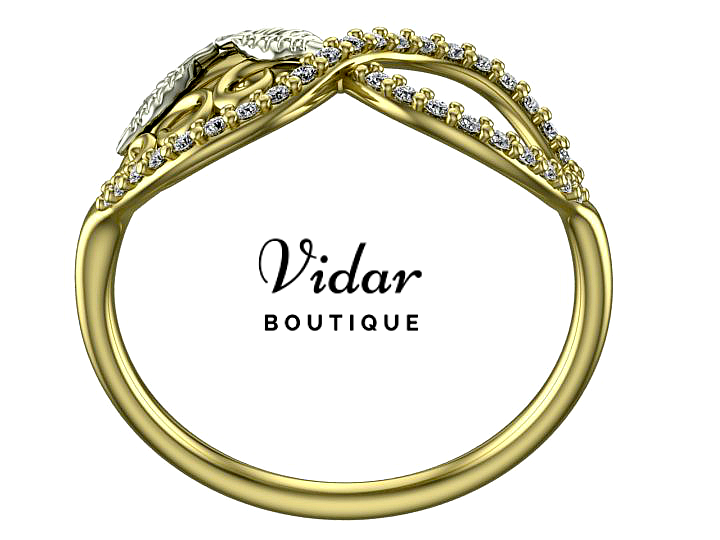 Elegant Two-Tone Gold Diamond Infinity Wedding Ring for Women - Perfect for Engagement, Anniversary & Bridal Jewelry Gifts