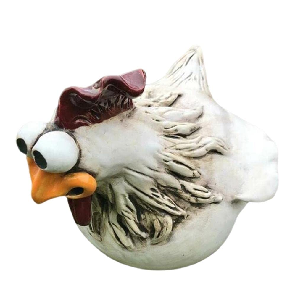 Baoblaze Small Resin Chicken Garden Statue - Handcrafted Hen Figurine for Home Decor, Farmhouse Patio, Lawn & Micro Landscape - Perfect for Outdoor Garden Decor, Farm Theme Parties & Rustic Wedding Centerpieces