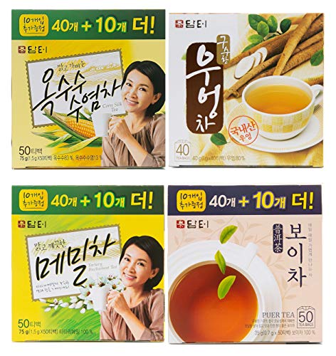 Korean Tartary Buckwheat Tea Set - 4 Healthy Herbal Teas for Detox & Wellness
