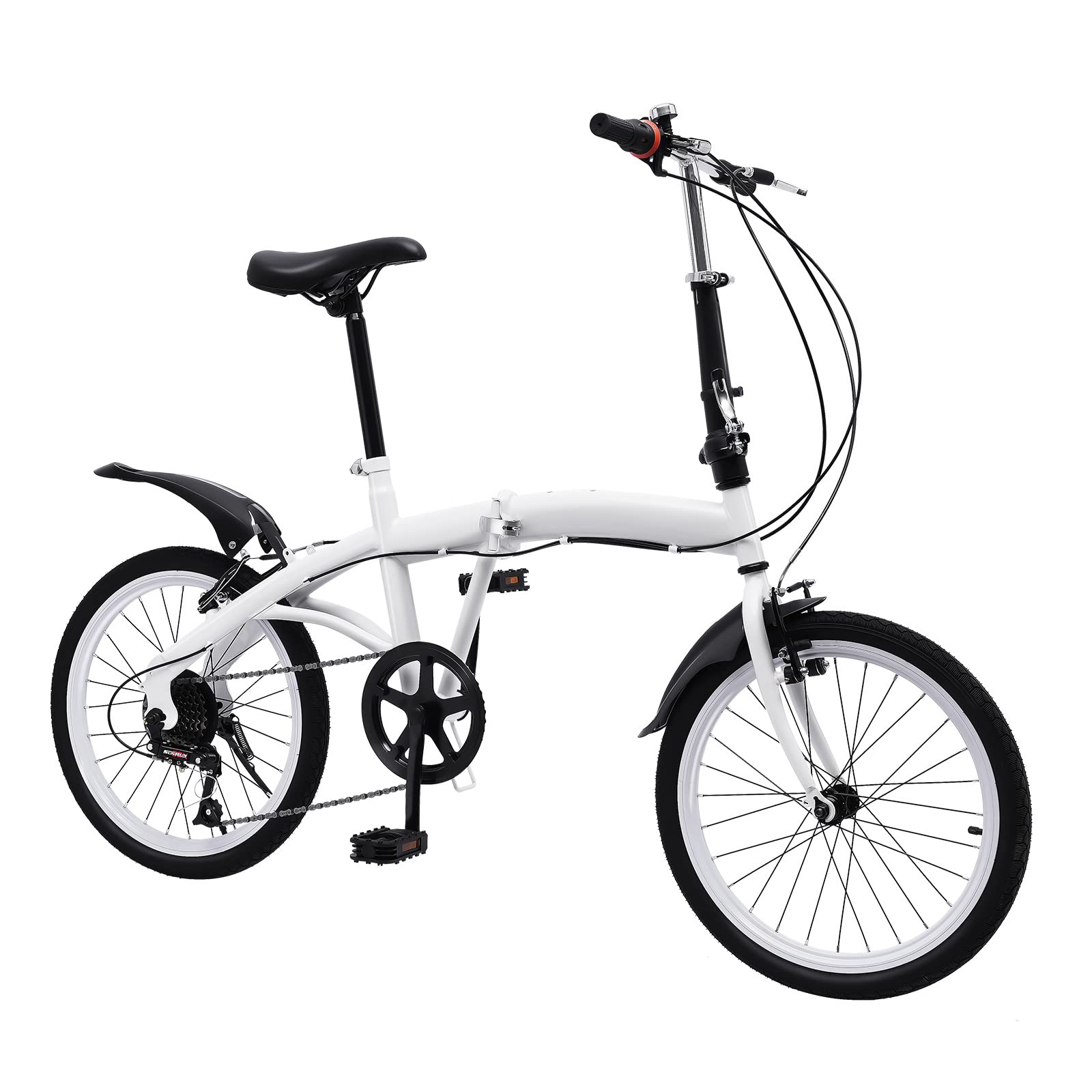 20 Inch Folding Bike for Adults - 6 Speed Lightweight Commuter Bicycle with Shimano Shifter - Perfect for Urban Commuting, Camping & Travel - Foldable Compact Design Saves Space