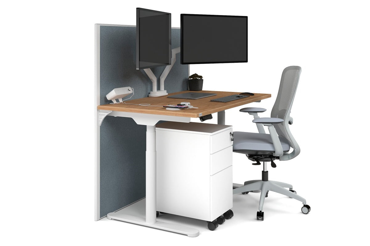 Flexi Premium Height Adjustable Single Workstation [1400L x 700W] - Ergonomic Standing Desk for Home Office, Gaming & Study - Electric Sit Stand Desk with Memory Function