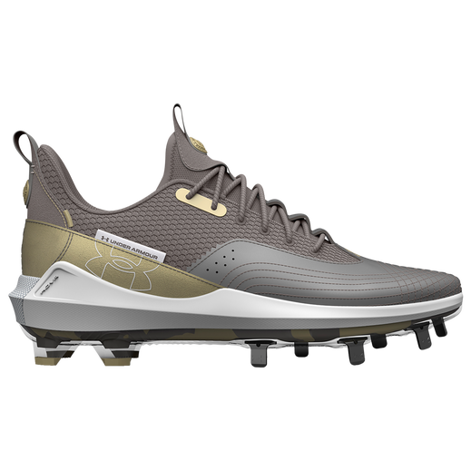 UnderArmour Men's UA Harper 7 Low ST Metal Baseball Cleats - Grey (3025582-101) | Lightweight & Durable for Baseball Games & Training