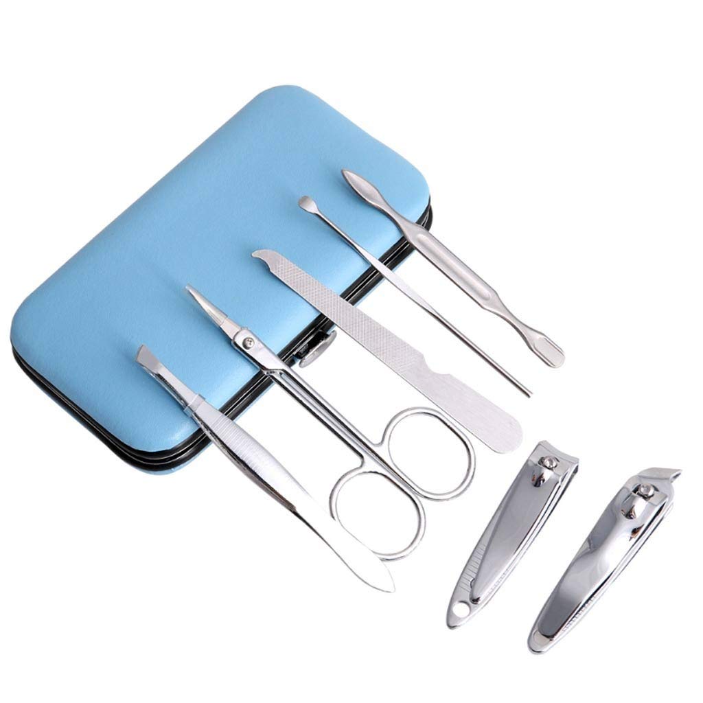 7-Piece Professional Manicure Set - Nail Clippers, Scissors, Trimmer & Grooming Kit with Travel Case | Portable Nail Care Tools for Home, Salon & Travel | Perfect for Nail Art, Pedicures & Personal Grooming