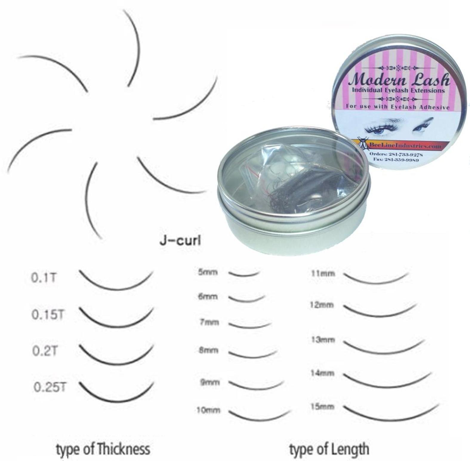 EyeLash Extensions J-Curl Lashes .2mm Thick 1.0 Gram - 15mm Length for Natural Volume & Everyday Glamour
