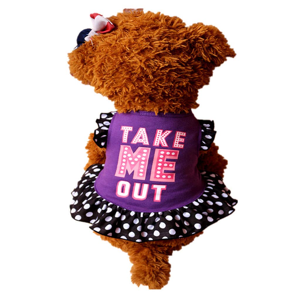 Cute Pink Tutu Dress for Small Dogs - Pet Party Outfit, Printed Dog Shirts for Girl Puppies | Perfect for Birthday Parties, Photo Shoots & Special Occasions
