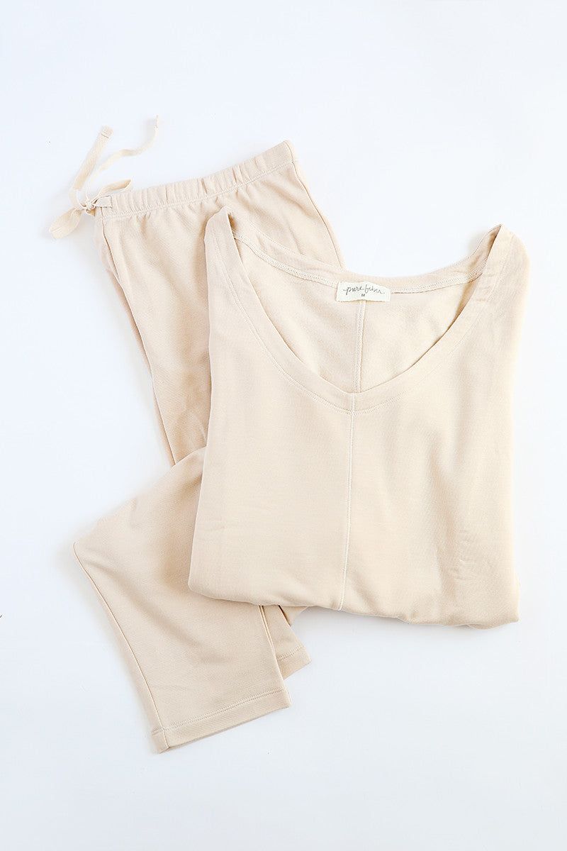 Delilah Women's Loungewear Set - Soft Short Sleeve Lounge Outfit for Home Relaxation & Yoga | Comfortable Sleepwear & Casual Wear