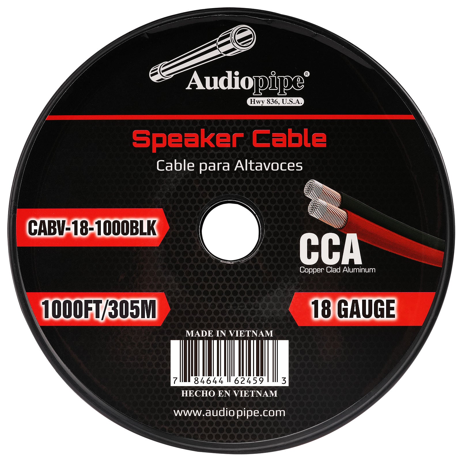 18AWG 1000FT Speaker Wire Cable - High-Quality CABV 18 1000BLK for Home Theater, Studio & Outdoor Audio Systems - Oxygen-Free Copper Conductors for Clear Sound