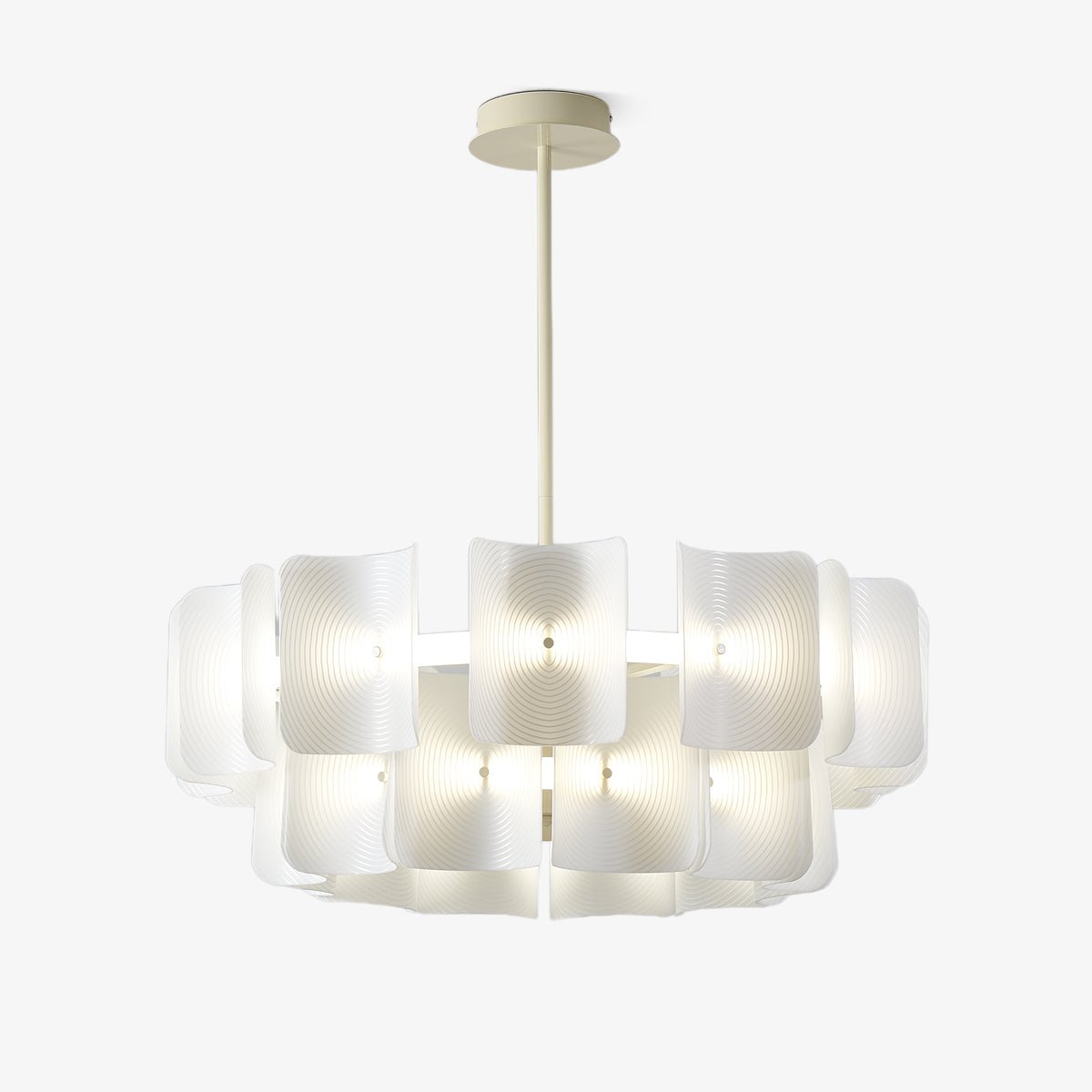 Fingerprint Chandelier - Modern Glass Ceiling Light Fixture for Dining Room, Living Room & Bedroom | Elegant Home Decor Lighting for Weddings & Interior Design