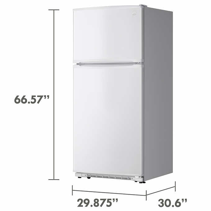 18 cu. ft. White Top Freezer Refrigerator with Tempered Glass Shelves - Garage Ready, Energy Efficient Kitchen Appliance for Home, Apartment or Office Use