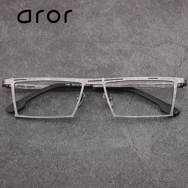 Stylish Aror Unisex Full Rim Square Titanium Eyeglasses Frame 47760 - Perfect for Work, Reading & Everyday Fashion