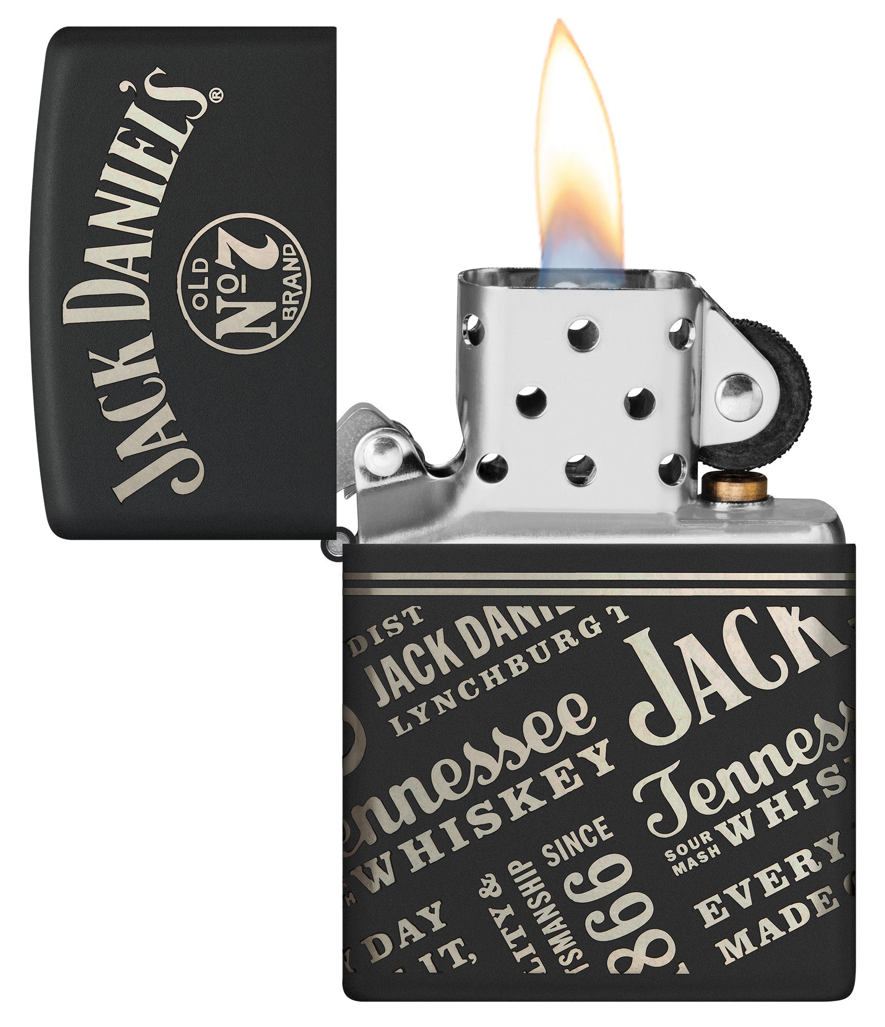 Jack Daniels Every Drop Design Laser 360 Regular Media Chrome Black Matte - Premium Whiskey Glass Set for Home Bar, Parties & Gifts