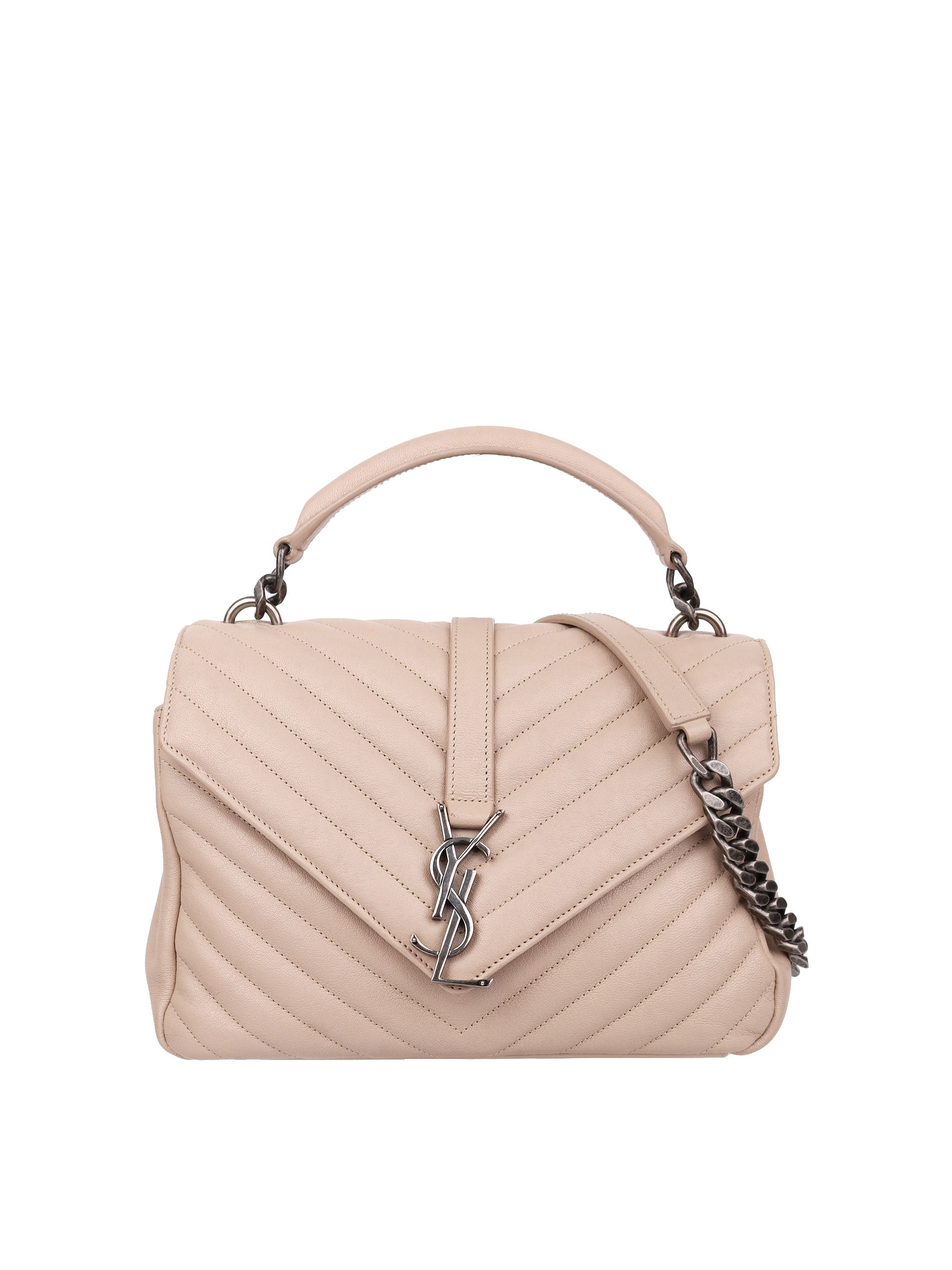 Saint Laurent Light Beige Medium College Bag - Luxury Designer Shoulder Bag for Women | Perfect for Work, Travel & Everyday Use