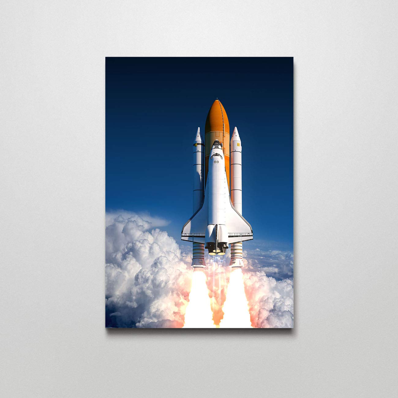 Modern Space Shuttle Launch Wall Art - 24x36 Inch Galaxy Canvas Painting for Living Room & Bedroom Decor | NASA-Inspired Home Office Wall Decor