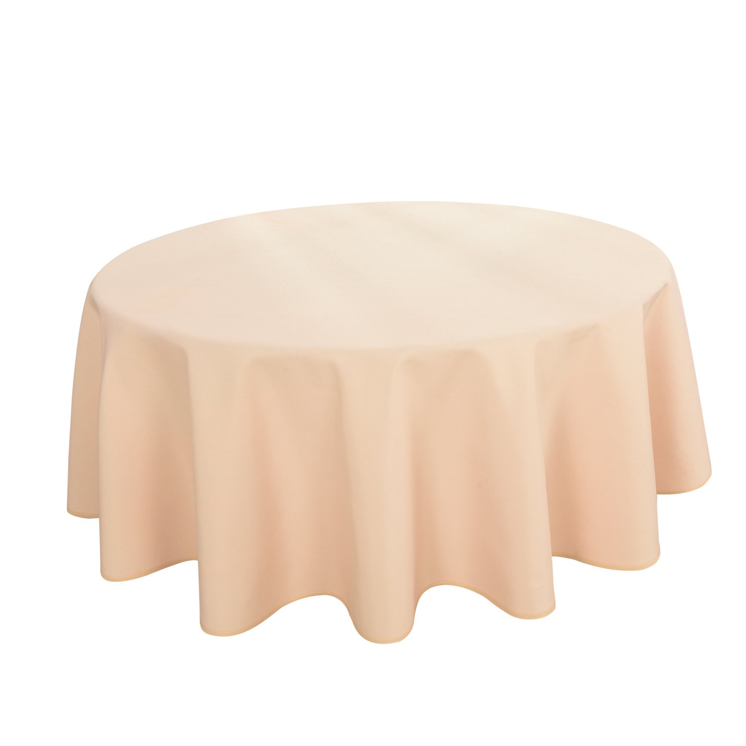 Premium 70 Inch Round Linen Tablecloth - Waterproof Beige Table Cover for Kitchen, Dining Room & Outdoor Use | Washable & Wrinkle-Resistant Home Decor
