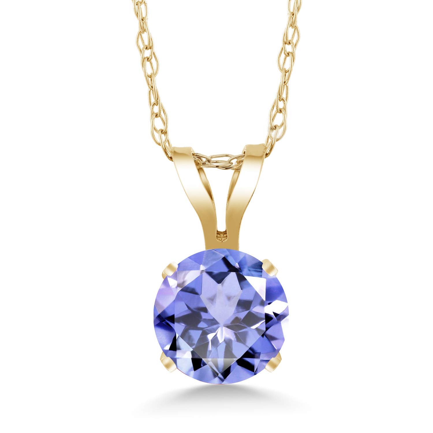 14K Yellow Gold Round Birthstone Solitaire Pendant Necklace for Women - 4.5MM Gemstone, 18 Inch Gold Chain | Personalized Jewelry Gift for Birthday, Anniversary & Special Occasions