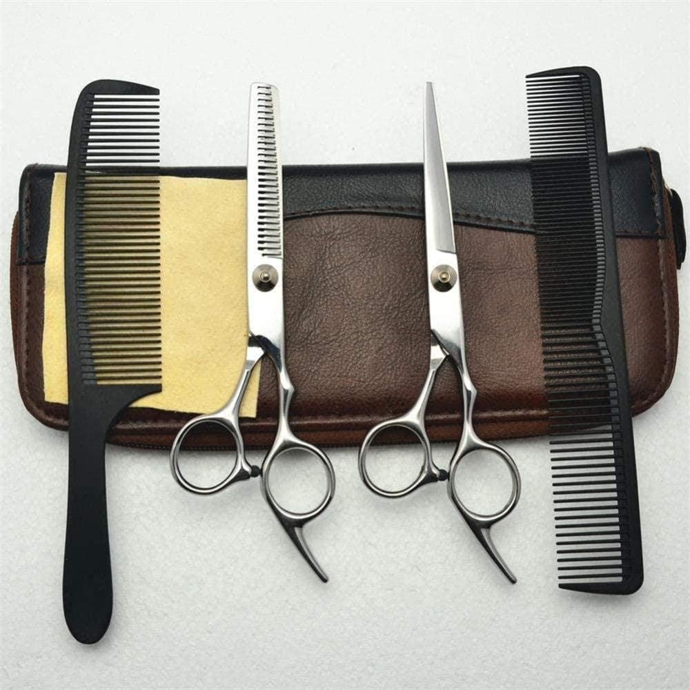 Professional Barber Scissors Set - 14cm Stainless Steel Hair Cutting & Thinning Scissors for Salon & Home Use - Pink Hairdressing Shears for Precision Styling & Hair Trimming