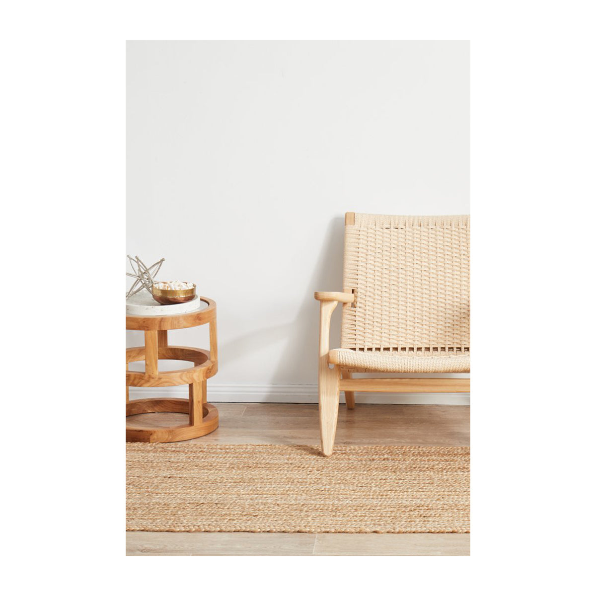 Bondi Rectangle Runner Rug - Natural Jute Fiber - Perfect for Hallway, Kitchen, or Entryway Decor