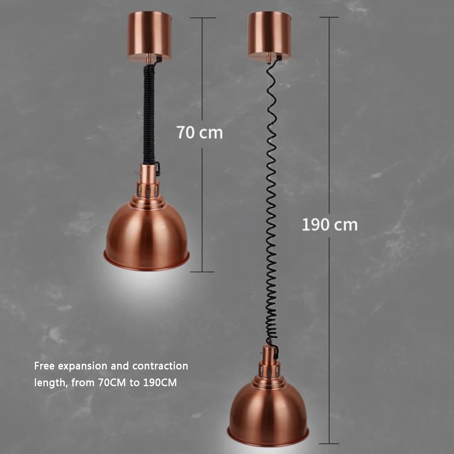 Commercial Food Heat Lamp - Retractable Hanging Food Warmer for Catering, Restaurants & Buffets | 150W Heating Lamp for Keeping Meals Warm at Events, Parties & Food Service Counters