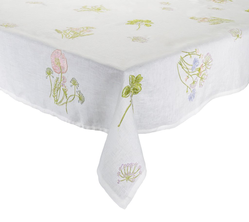 Premium Meadow Floral Tablecloth - Waterproof & Stain-Resistant Rectangular Table Cover for Dining Room, Kitchen, Party & Outdoor Picnic Use