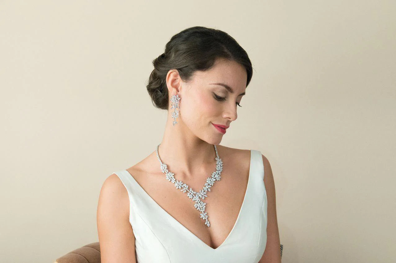 Elegant Silver Crystal Bridal Jewelry Set - Starry Night Design for Wedding, Engagement & Special Occasions | Perfect for Brides, Bridesmaids & Formal Events