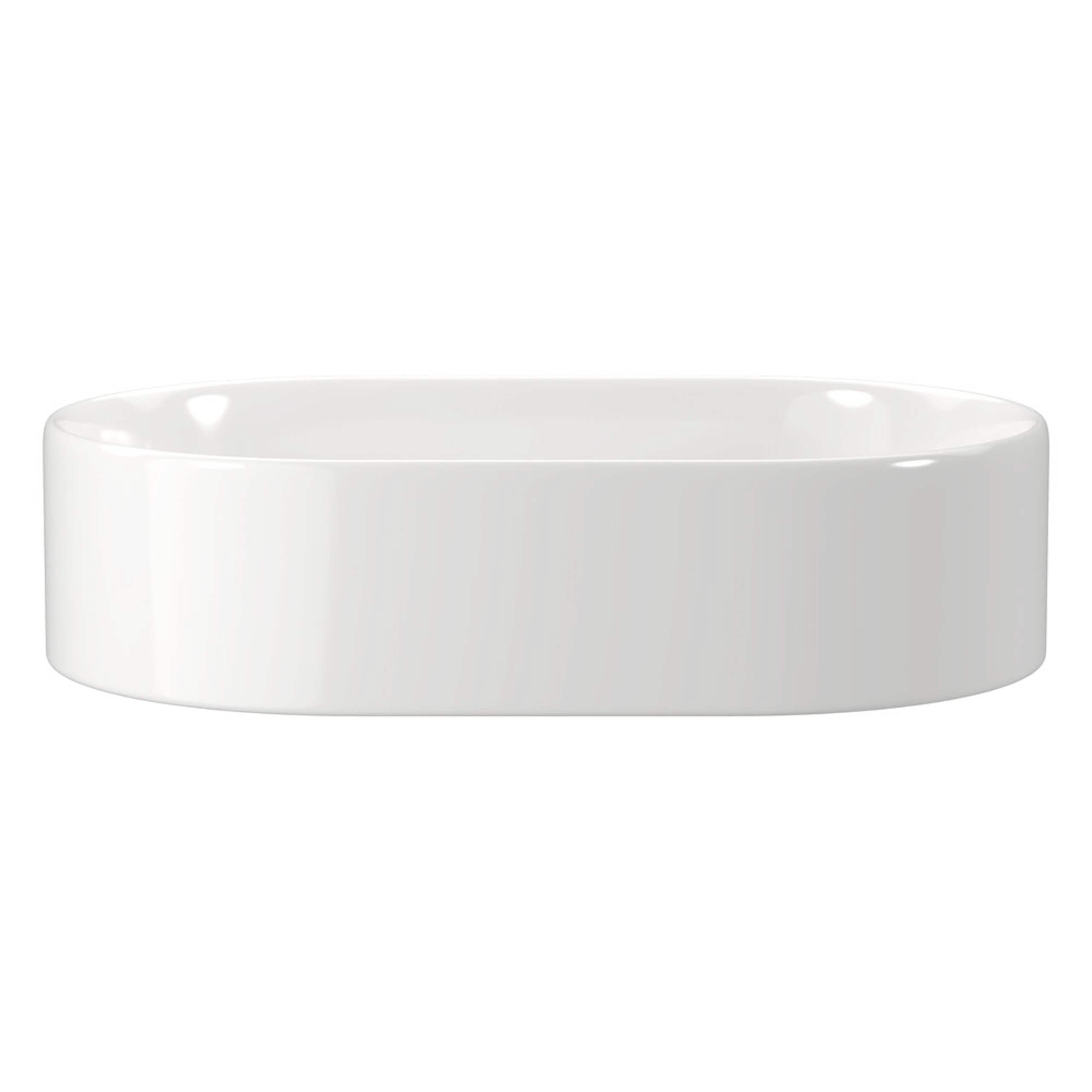 Fienza Aluca Above Counter Bathroom Sink 20x12x5 Inches Glossy White Porcelain - Perfect for Modern Vanities & Small Space Bathroom Remodels