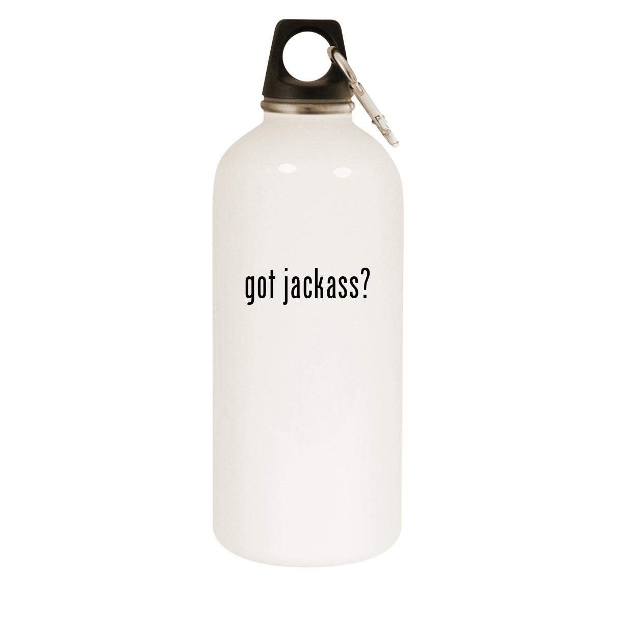 20oz Stainless Steel White Water Bottle with Carabiner Clip - Insulated Leakproof Reusable Water Bottle for Hiking, Gym & Outdoor Activities