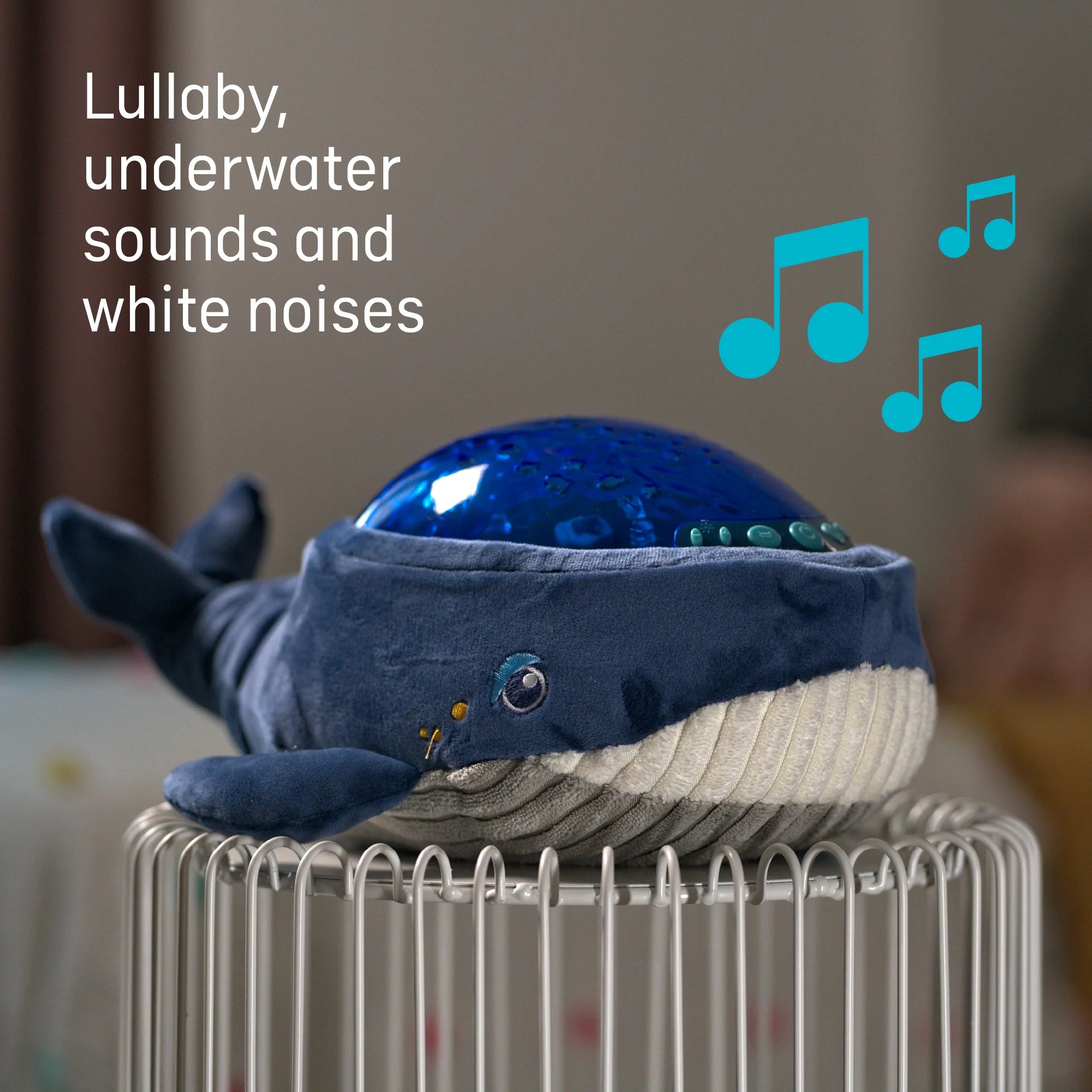 Bobbi Whale Projector - Starry Night Projector for Kids Room, Baby Nursery & Relaxation | Ocean Themed Night Light with Calming Sounds for Sleep & Meditation