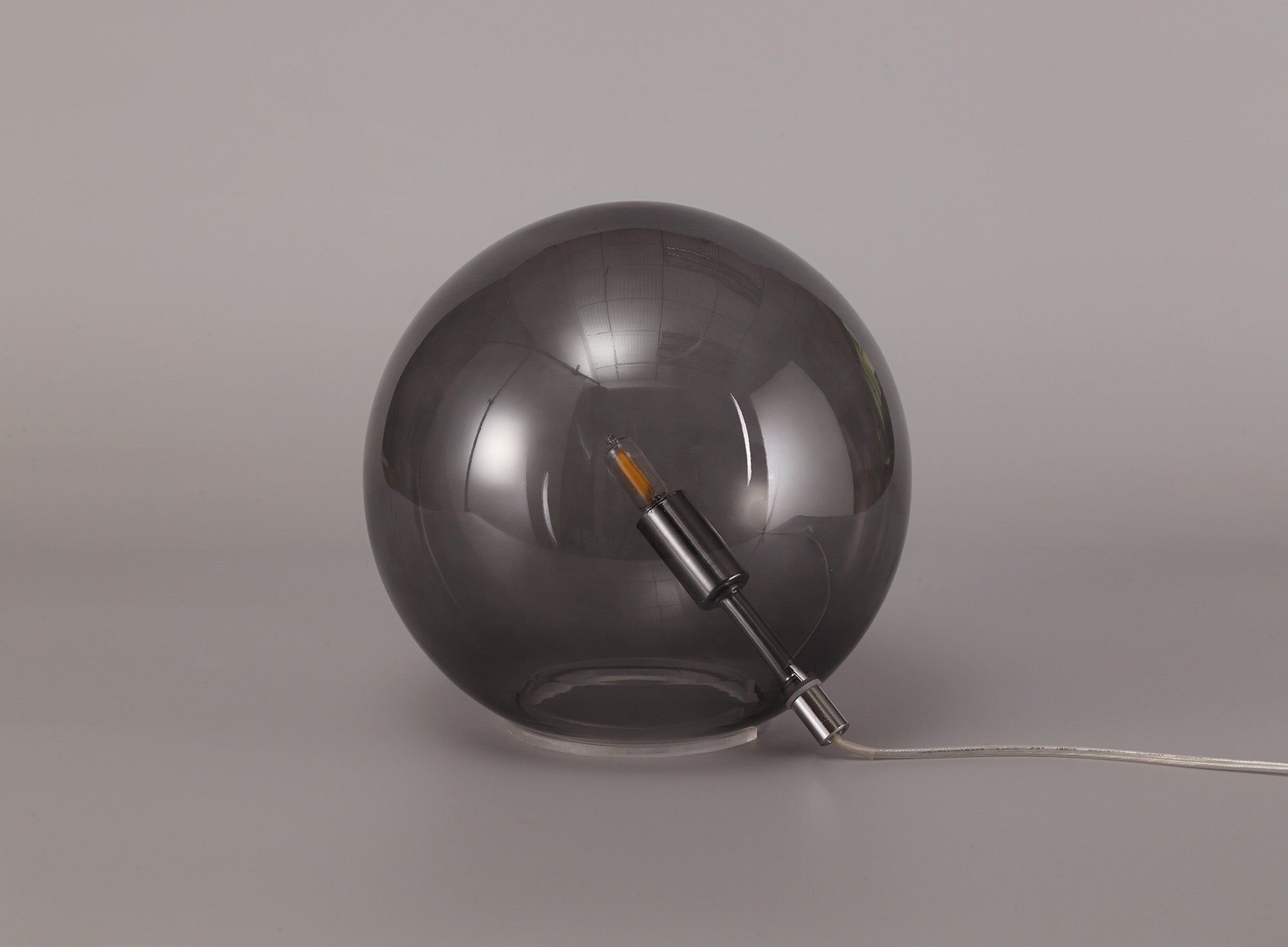 Modern Austin Table Lamp - 1/3Lt x G9 Bulb - Copper & Opal, Polished Chrome & Iridescent, Polished Chrome & Black Options - Smoked Glass Shade IP20 - Perfect for Bedroom, Living Room, or Office Lighting