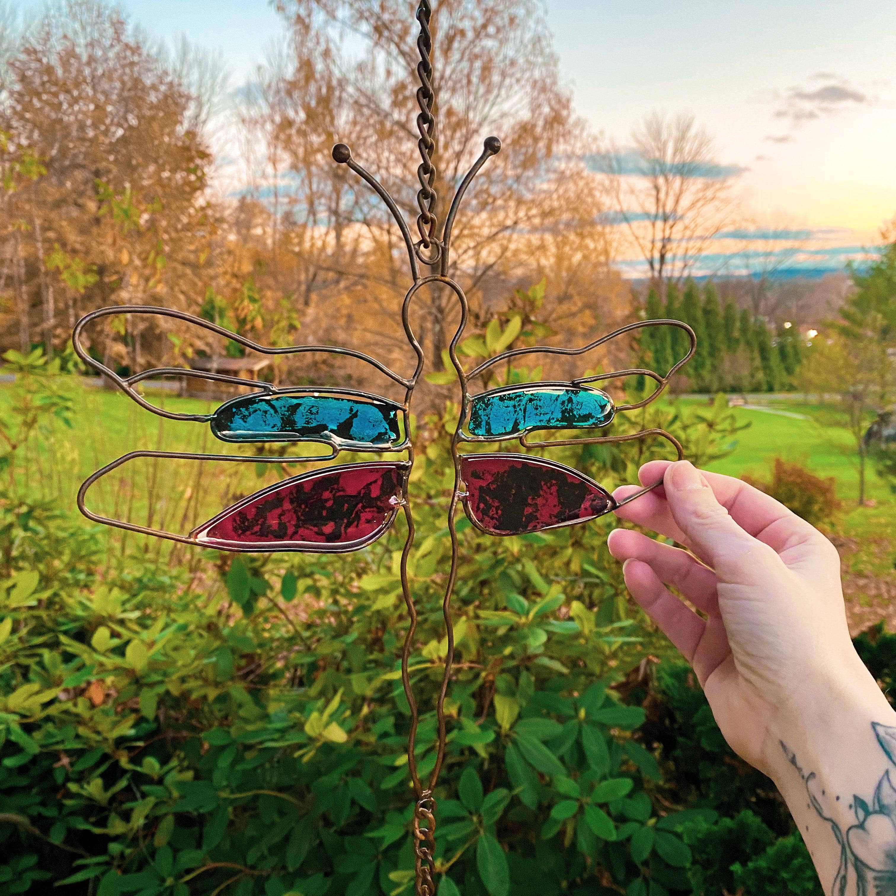 Handmade Dragonfly Pipe Wind Chime - Outdoor Garden Decor with Soothing Sounds for Patio, Porch, and Backyard Relaxation