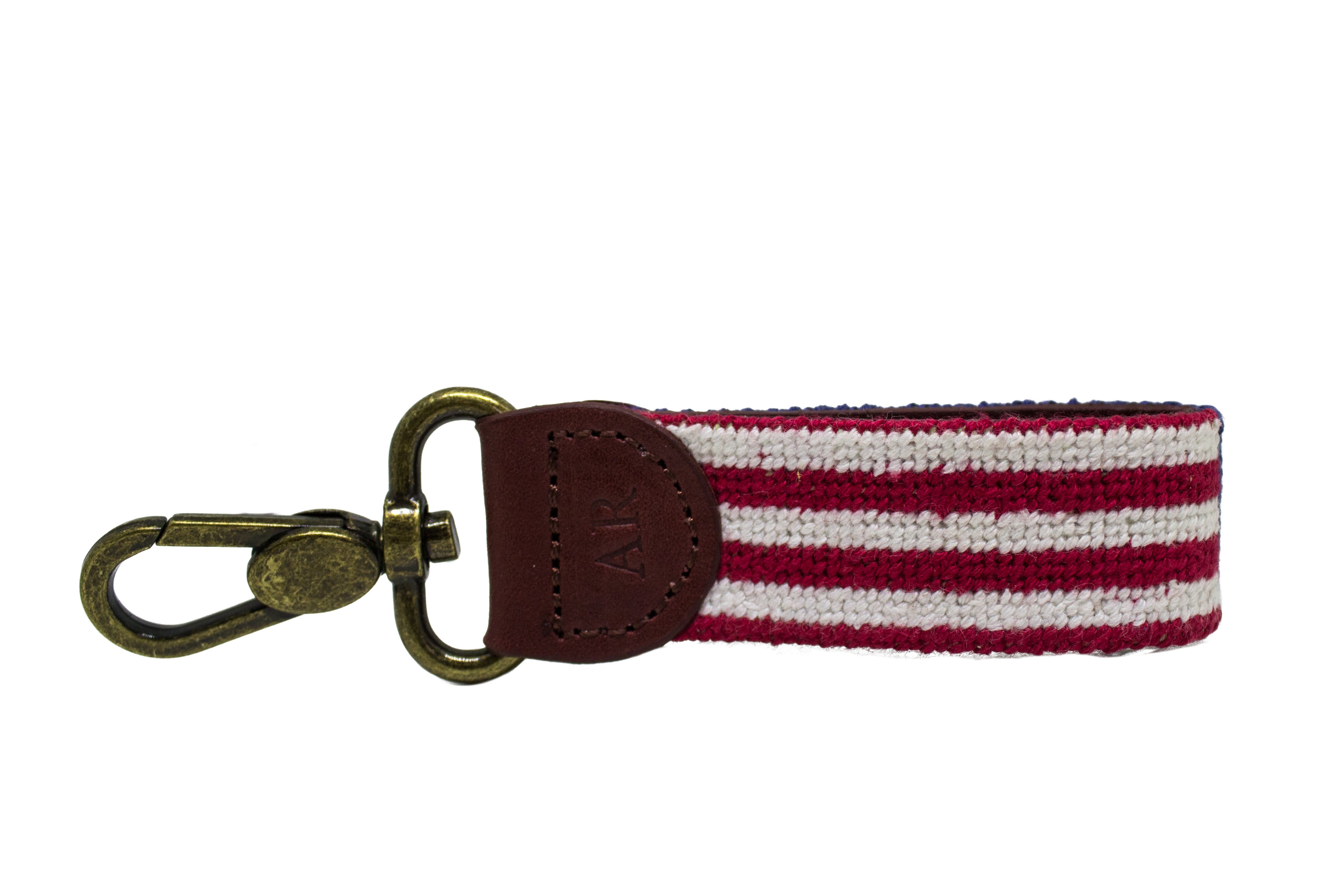 Stars and Stripes Needlepoint Key Fob - Patriotic American Flag Keychain for Keys, Bags & Gifts - Perfect for 4th of July, Memorial Day & Veterans Day Celebrations