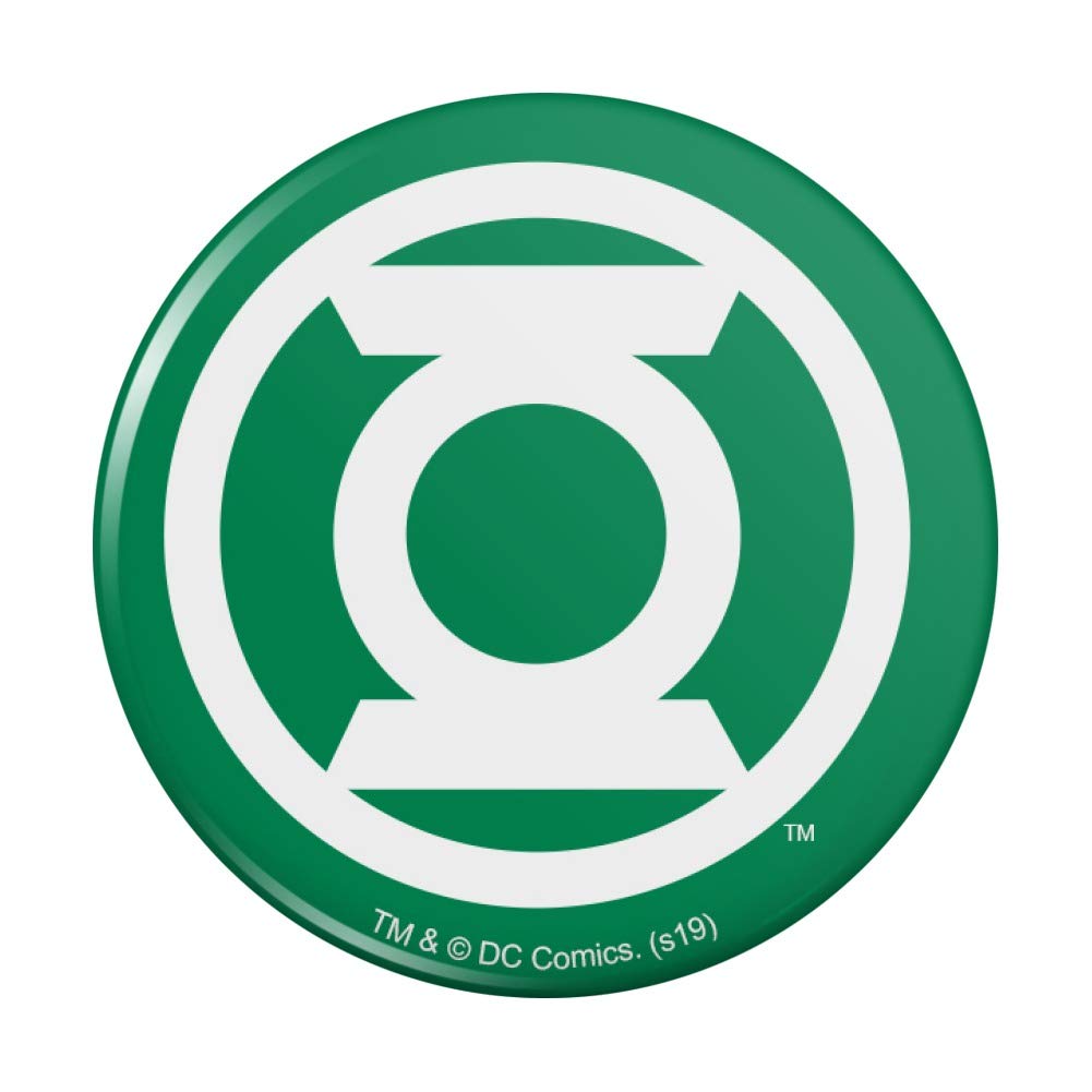 Green Lantern White Logo Refrigerator Magnet - Strong Kitchen Fridge Locker Button for Home, Office & Dorm Decor - Perfect for Comics Fans & Superhero Collectibles