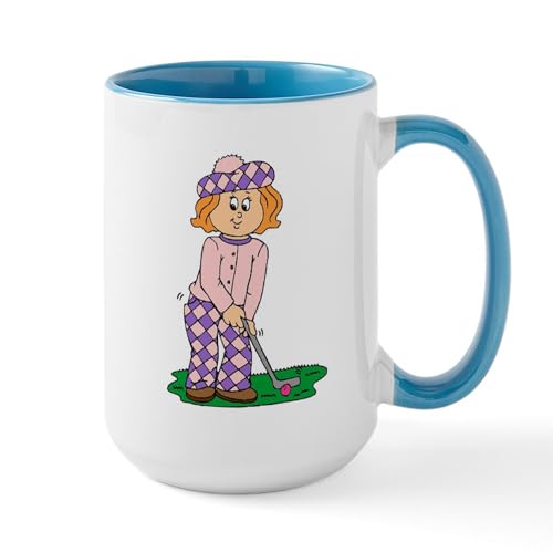 White/Blue Inside - Large Golf Mug