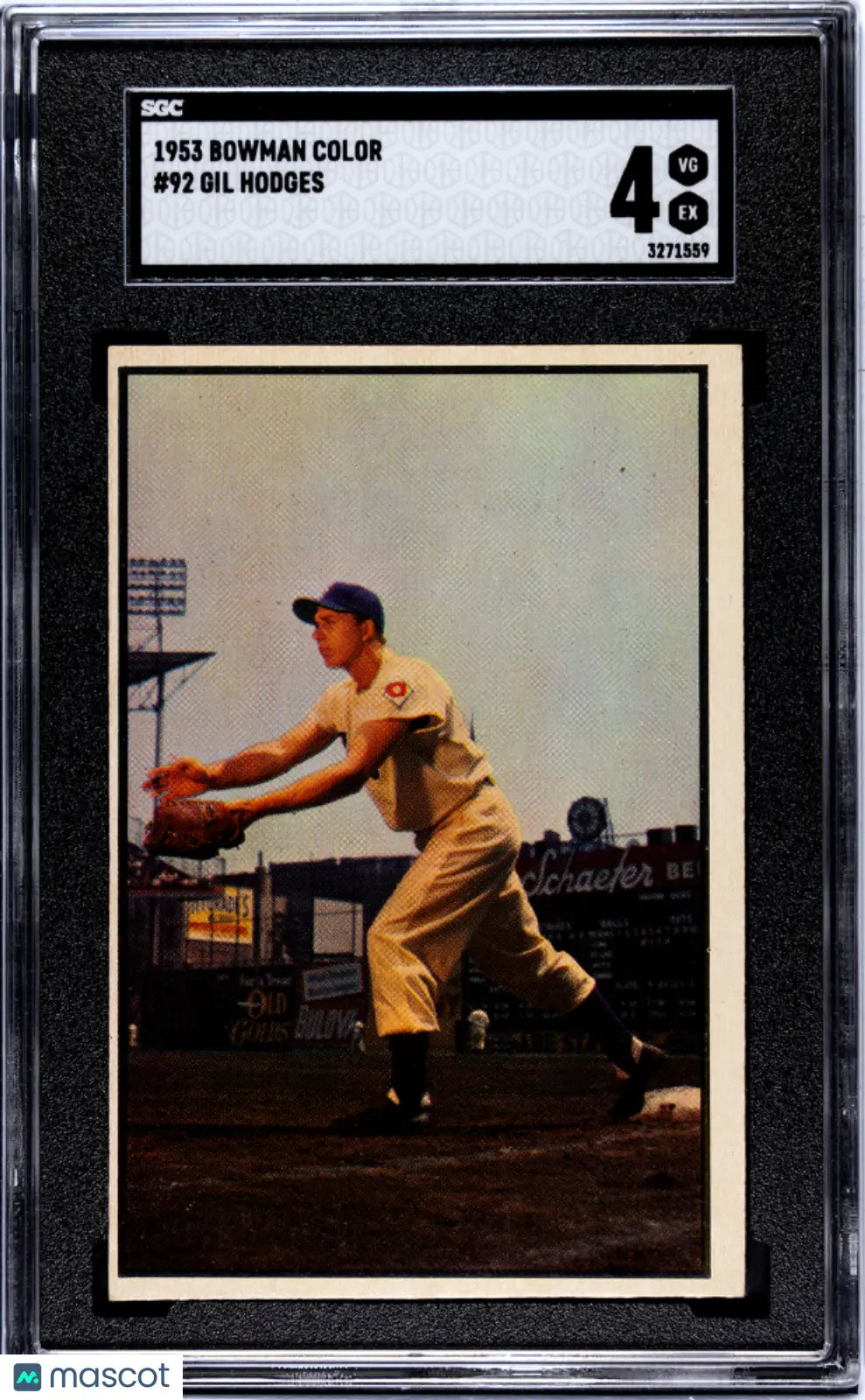 1953 Bowman Baseball Color Gil Hodges #92 SGC 4 - Vintage Baseball Card for Collectors & Fans - Perfect for Display, Investment & Memorabilia Collections