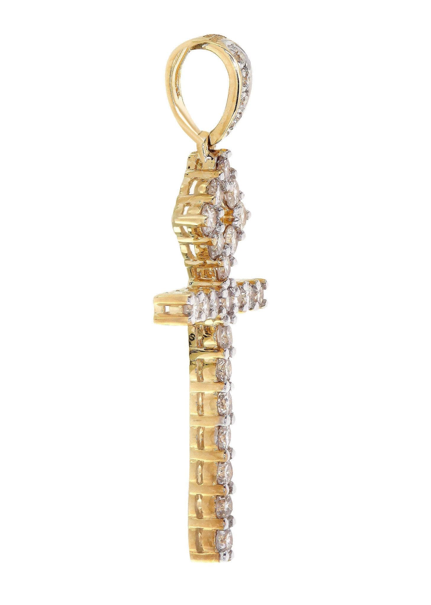 0.94 Carat Diamond Ankh Pendant Necklace - 2 Grams 14K Gold Egyptian Cross Jewelry for Women - Perfect Gift for Birthday, Anniversary & Spiritual Occasions