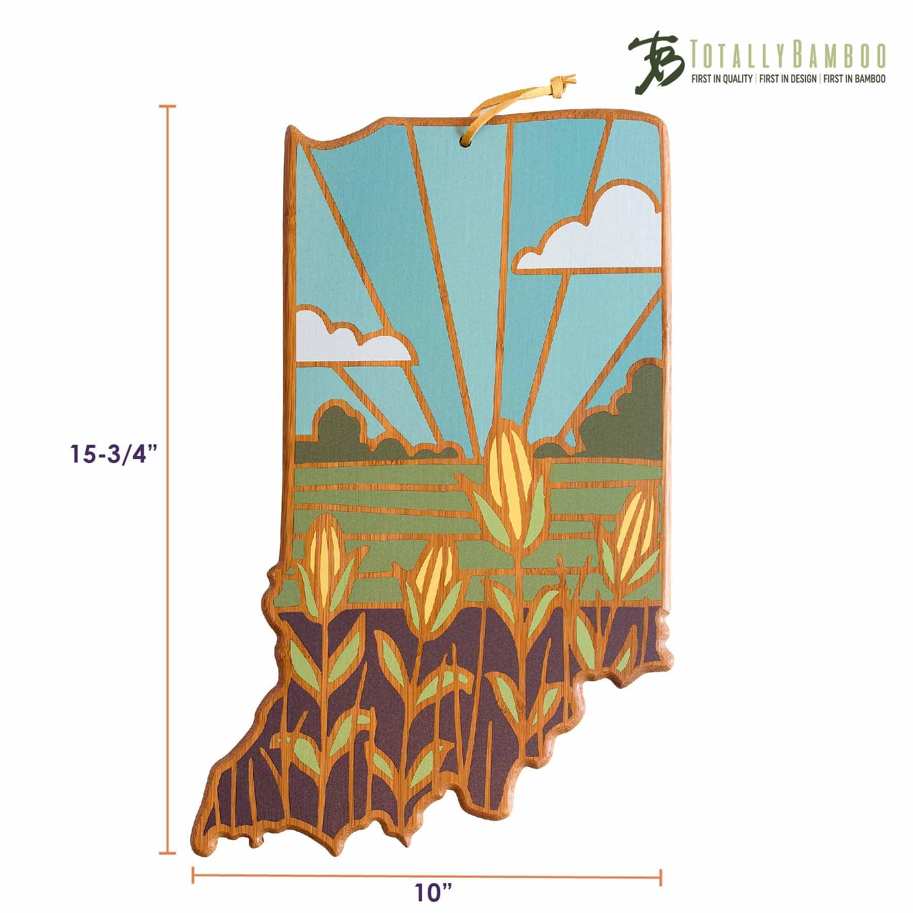 Handcrafted Indiana Themed Wooden Cutting Board with Summer Stokes Artwork - Perfect for Kitchen Decor, Gift Giving, and Home Use