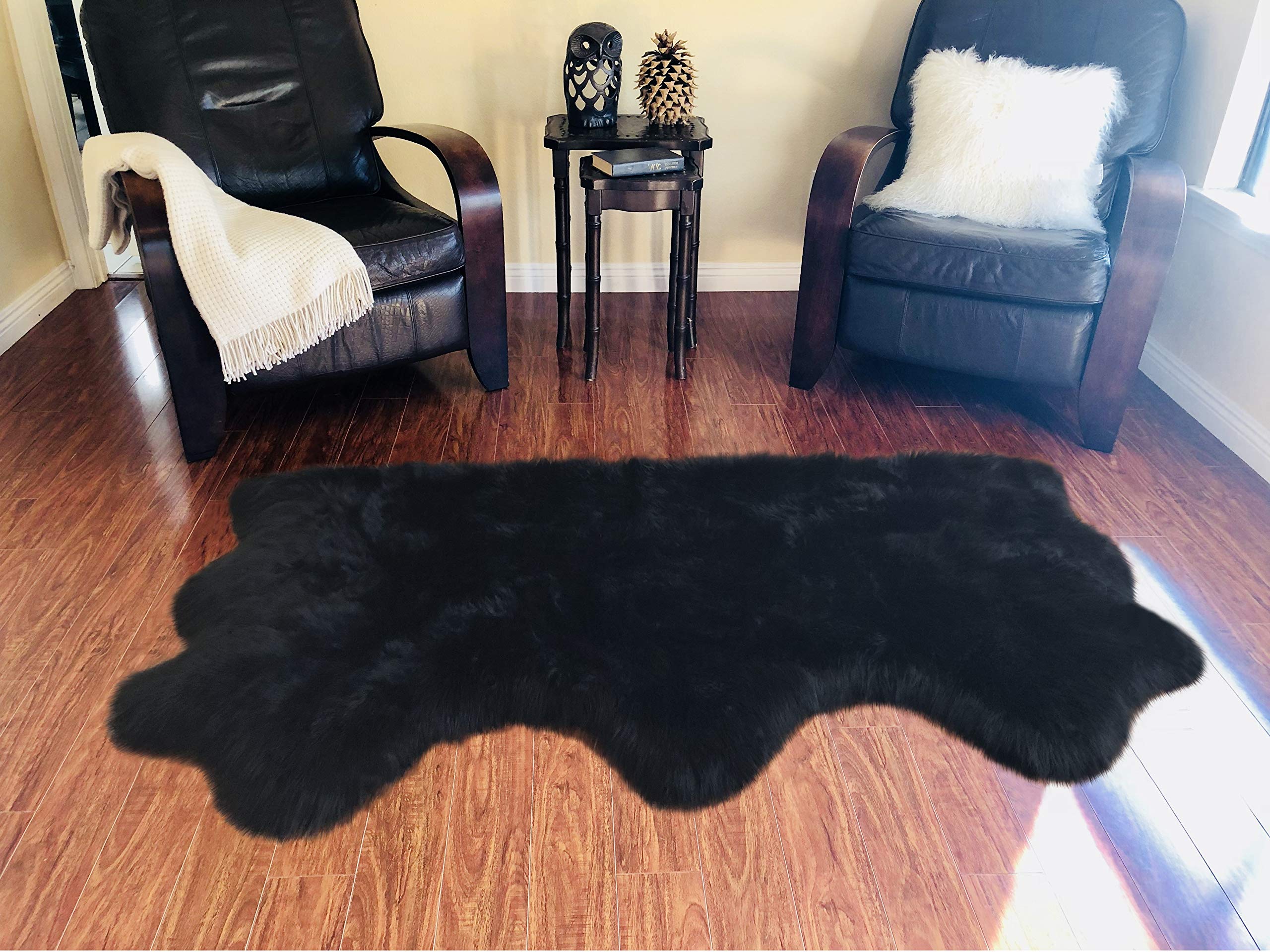 LAMBZY Genuine Sheepskin Silky Soft Area Rug - 3' x 4'4