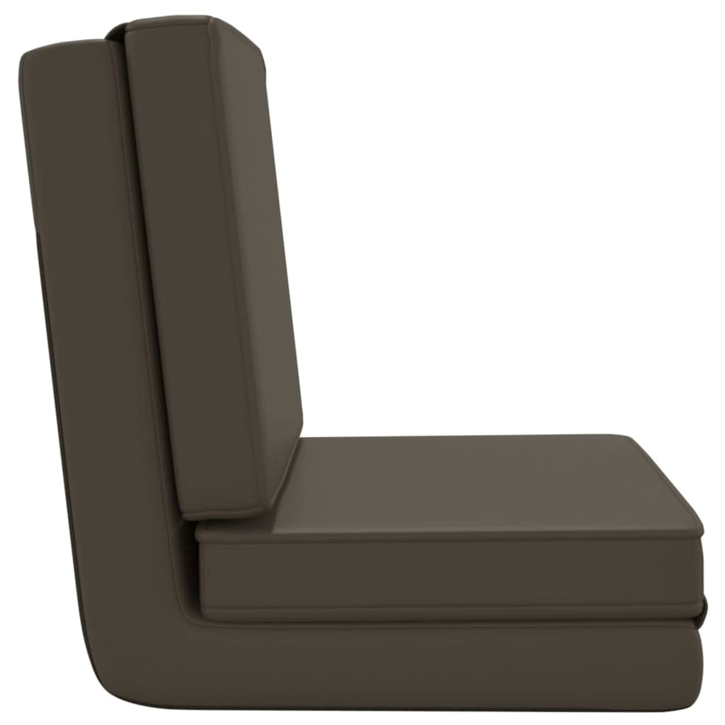 vidaXL Adjustable Folding Floor Chair - Foam Filled, Space Saving, Anthracite Faux Leather - Perfect for Relaxation, Guest Bed & Small Space Living - Home, Office, Dorm Room & Meditation Use