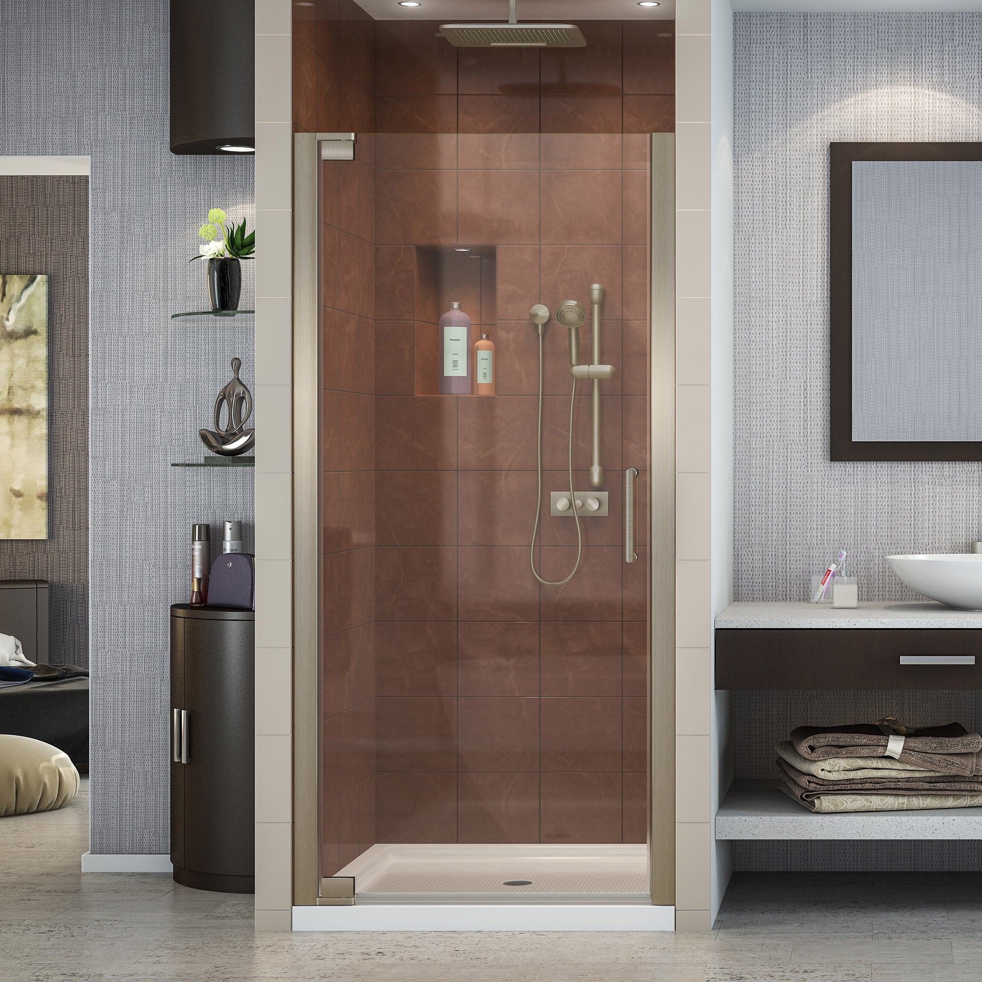 DreamLine Elegance Frameless Pivot Shower Door 27-29