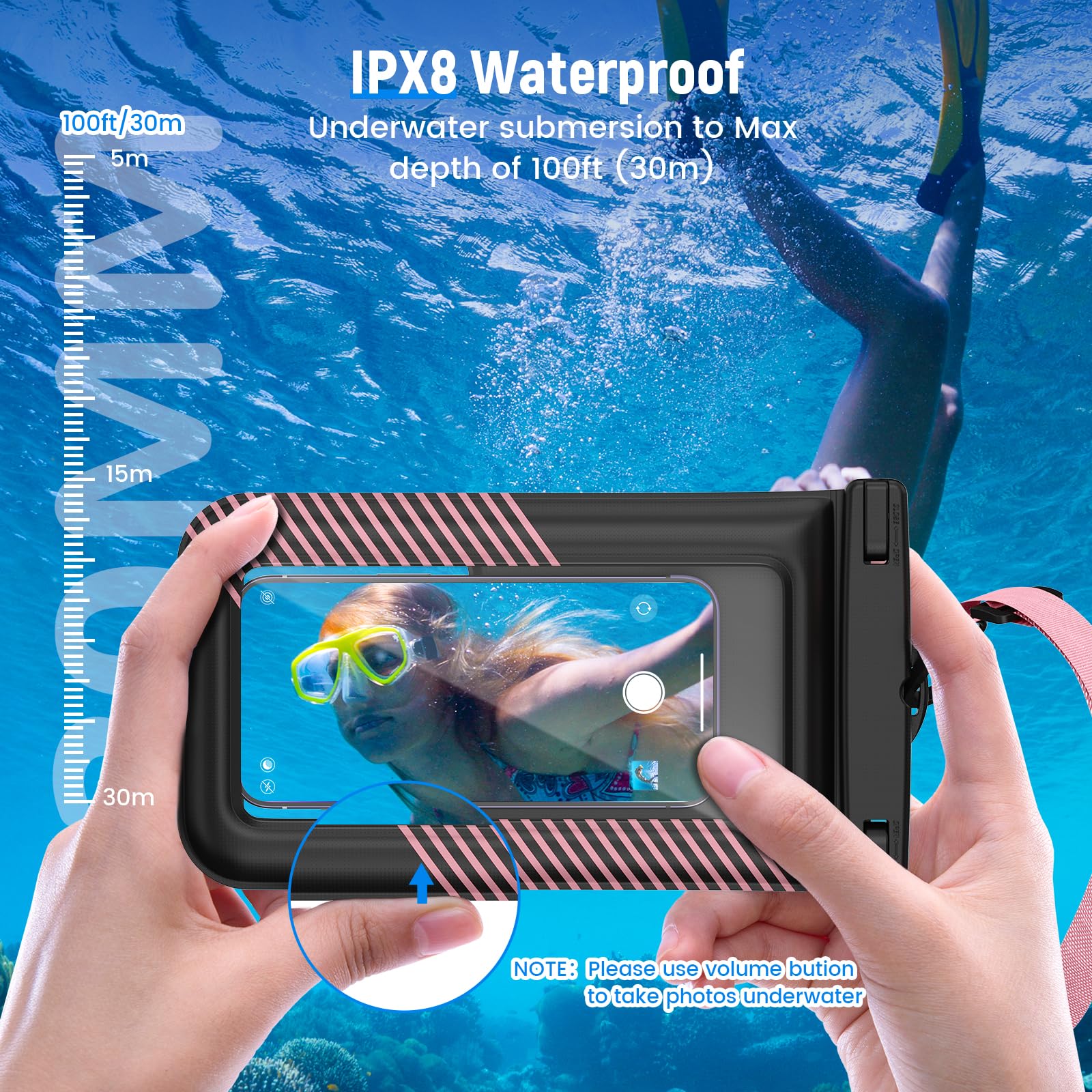 2 Pack IPX8 Waterproof Phone Pouch - Floating Dry Bag for iPhone 15/14/13 Pro Max & Galaxy S24/S23/S22 (Up to 9.0