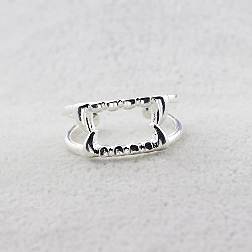 VUTRIEU2K Punk Rock Vampire Rings Adjustable for Women & Men - Gothic Party Jewelry