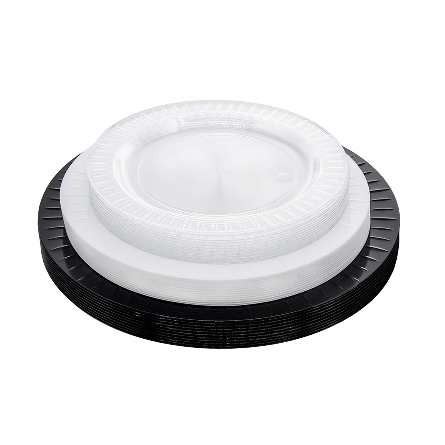 Black 6-Inch Disposable Party Plates - Bulk Pack of 50 for Birthday, Wedding & Holiday Celebrations - Elegant Tableware Essentials for Any Occasion